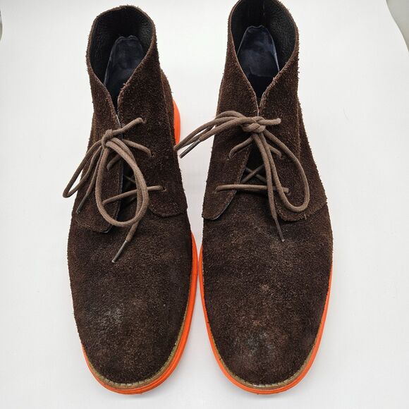 Cole Haan Mens 13 C11187 LunarGrand Brown Suede Leather Orang Chukka Boots Ankle main image 9